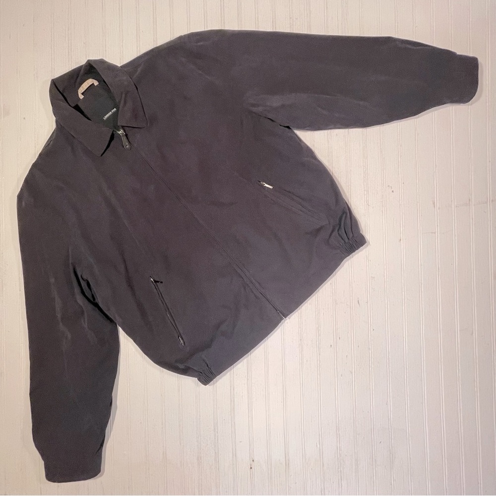 London Fog mens blue, racer style, jacket windbreaker XL